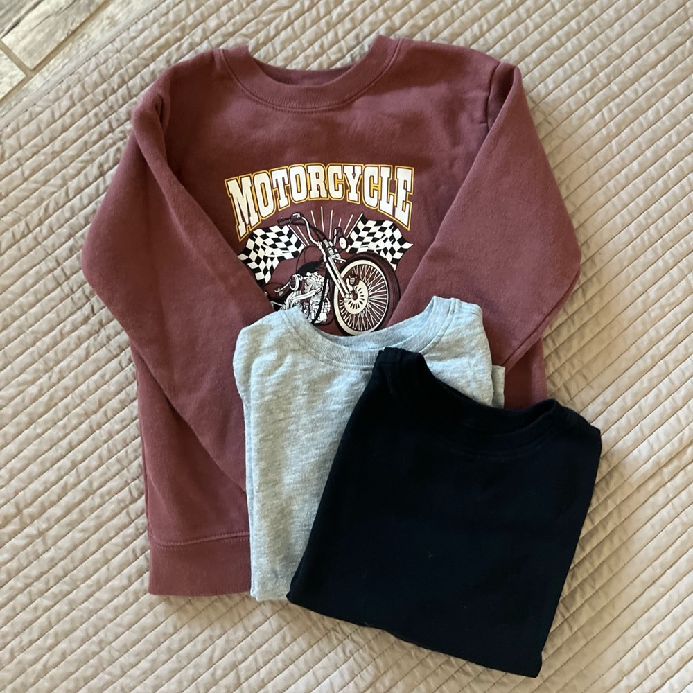 Sweatshirt and T Shirt Bundle for Toddler Boy